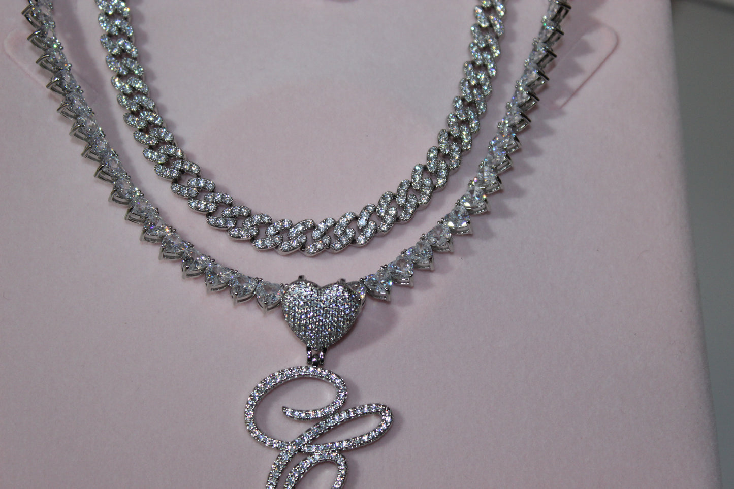 Heart shaped tennis chain