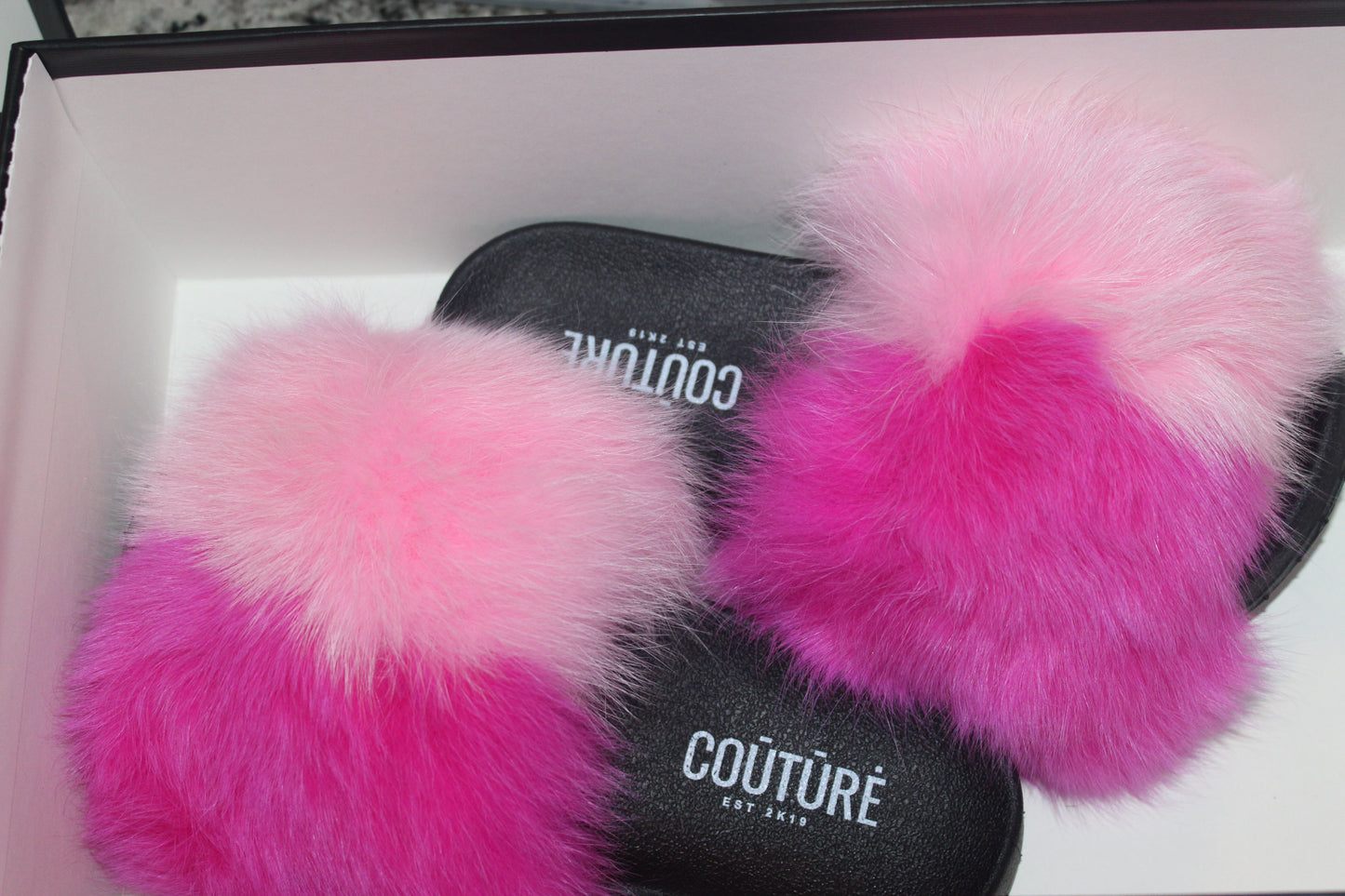 Fur Slides (light pink/pink