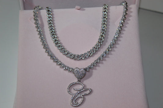 Heart shaped tennis chain